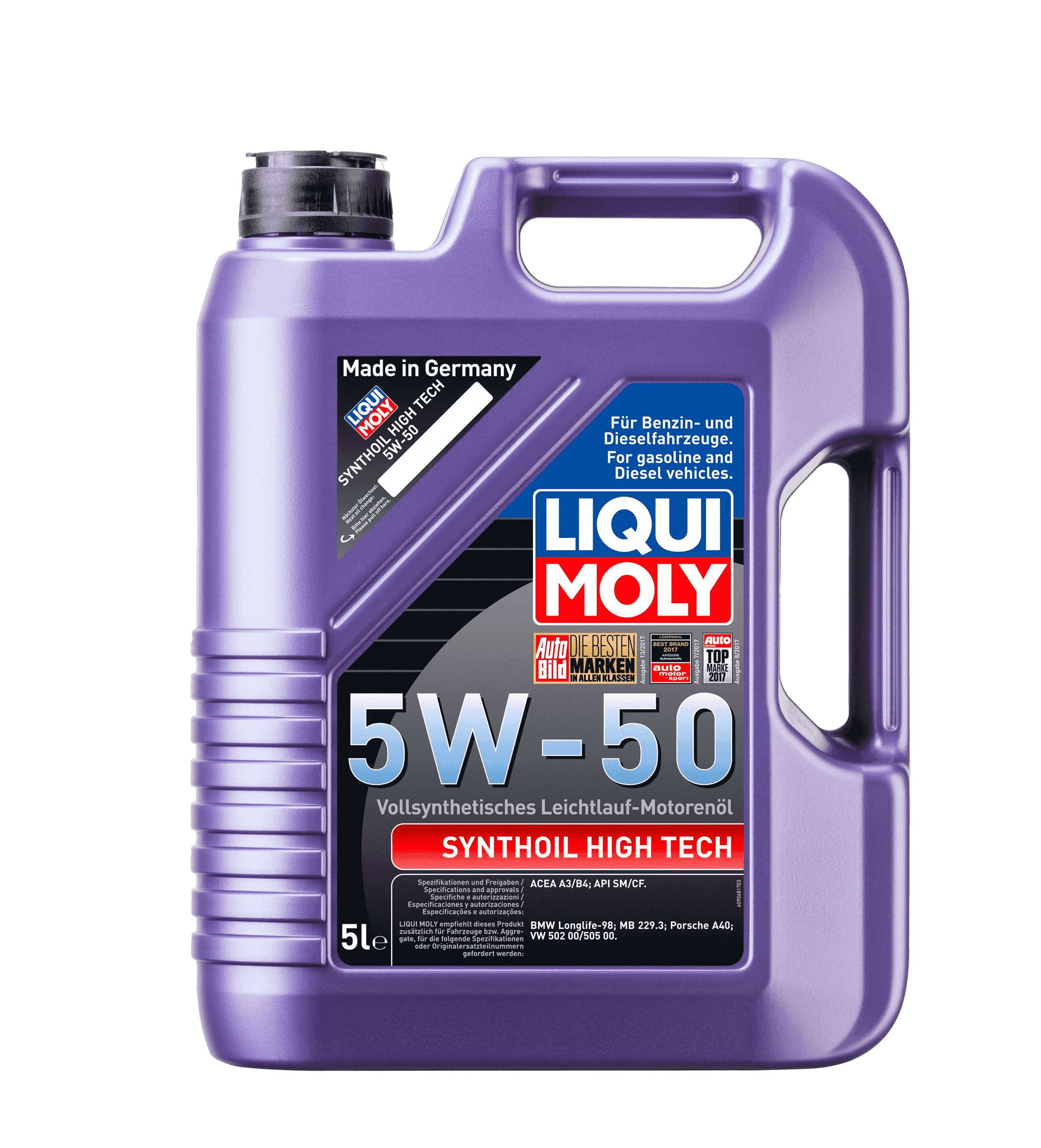 Моторное масло Liqui Moly Synthoil High Tech 5W-50, 5л